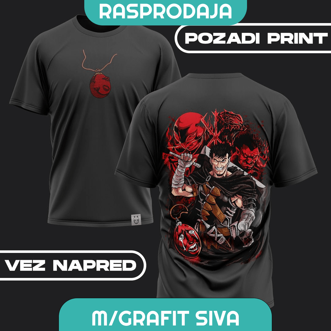 Berserk P23 Vez + Print Majica RASPRODAJA - Anbu Clothing Brand Anime garderoba shop