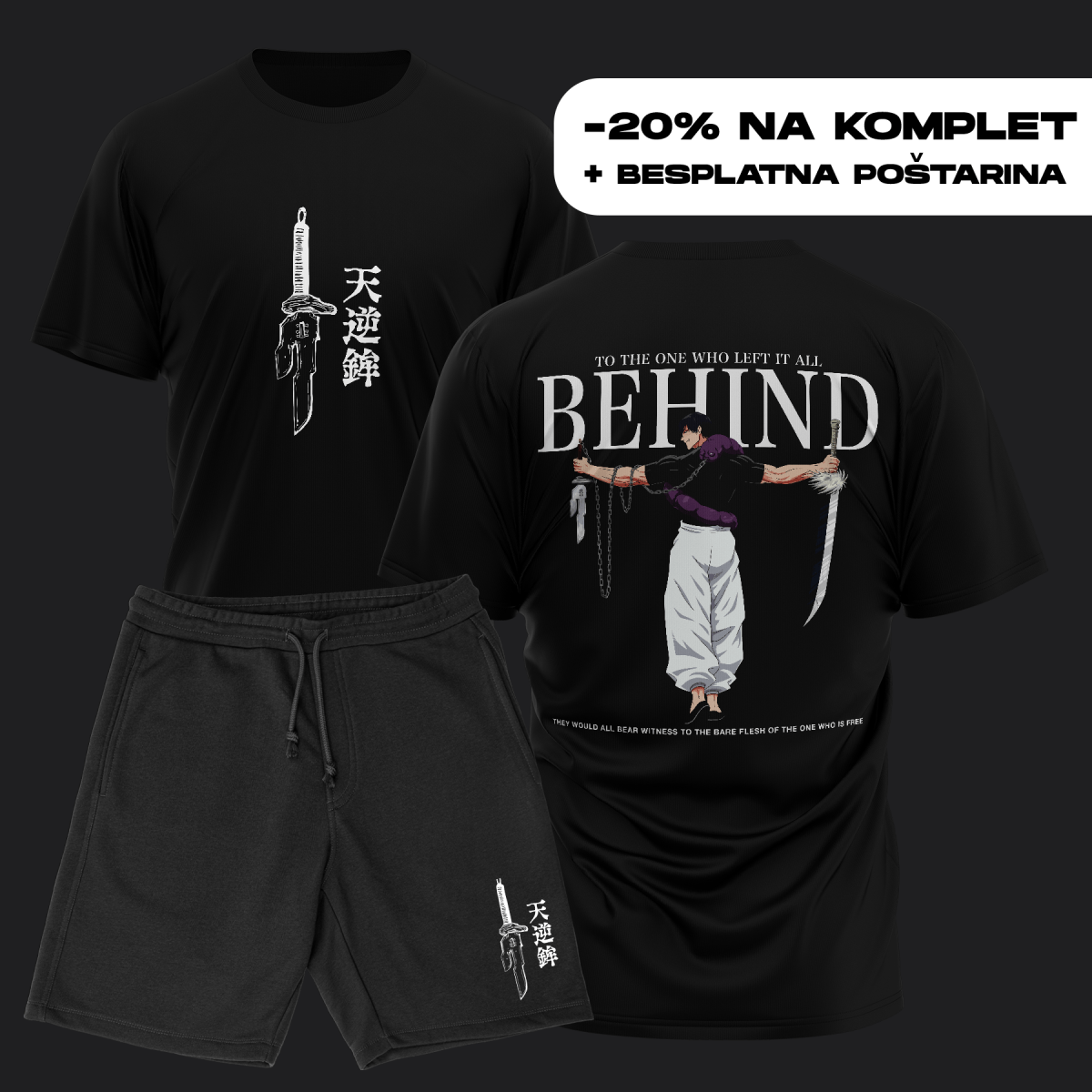 Jujutsu Kaisen P36 Komplet Majica + Šorc - Anbu Clothing Brand Anime garderoba shop