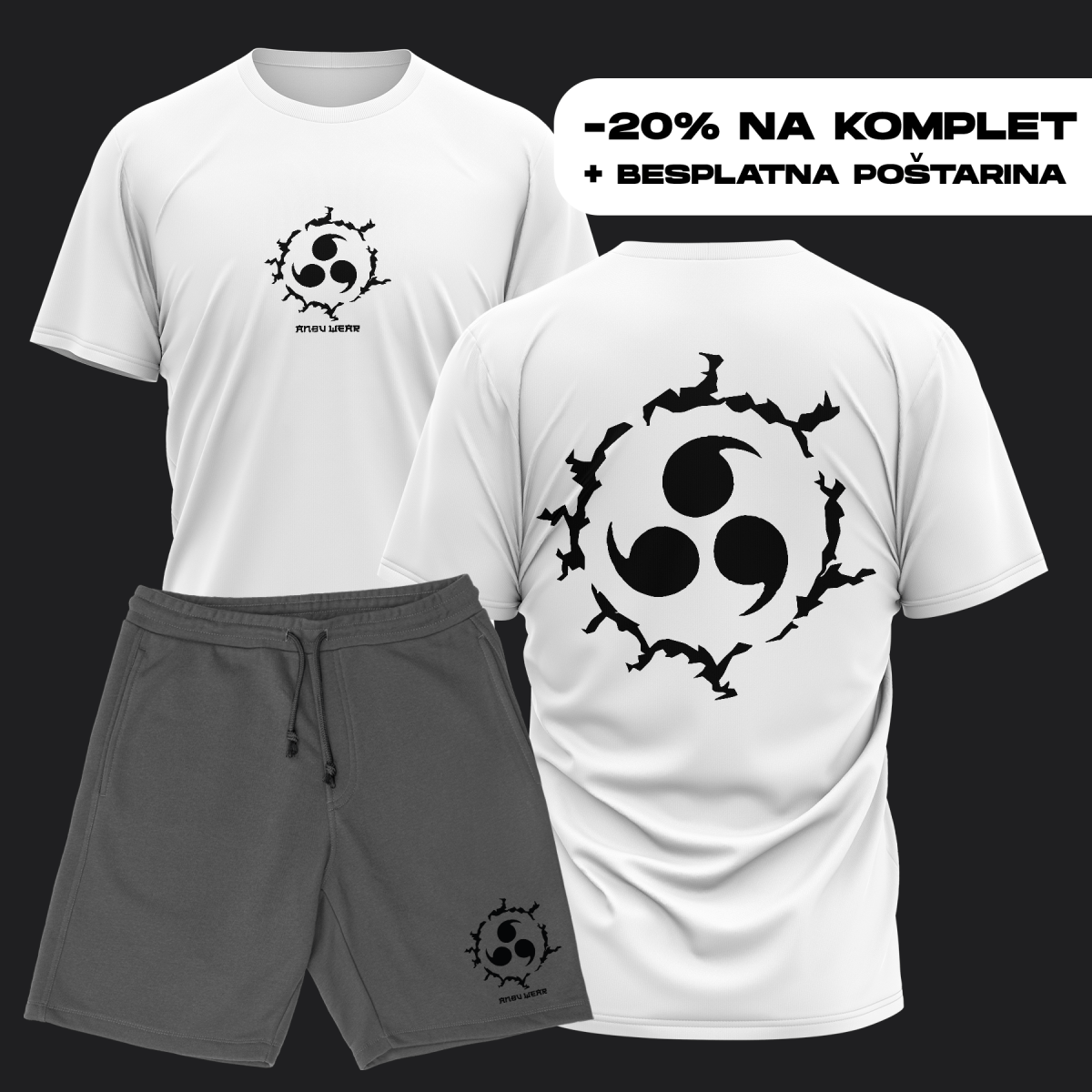 Naruto P136 Komplet Majica + Šorc - Anbu Clothing Brand Anime garderoba shop