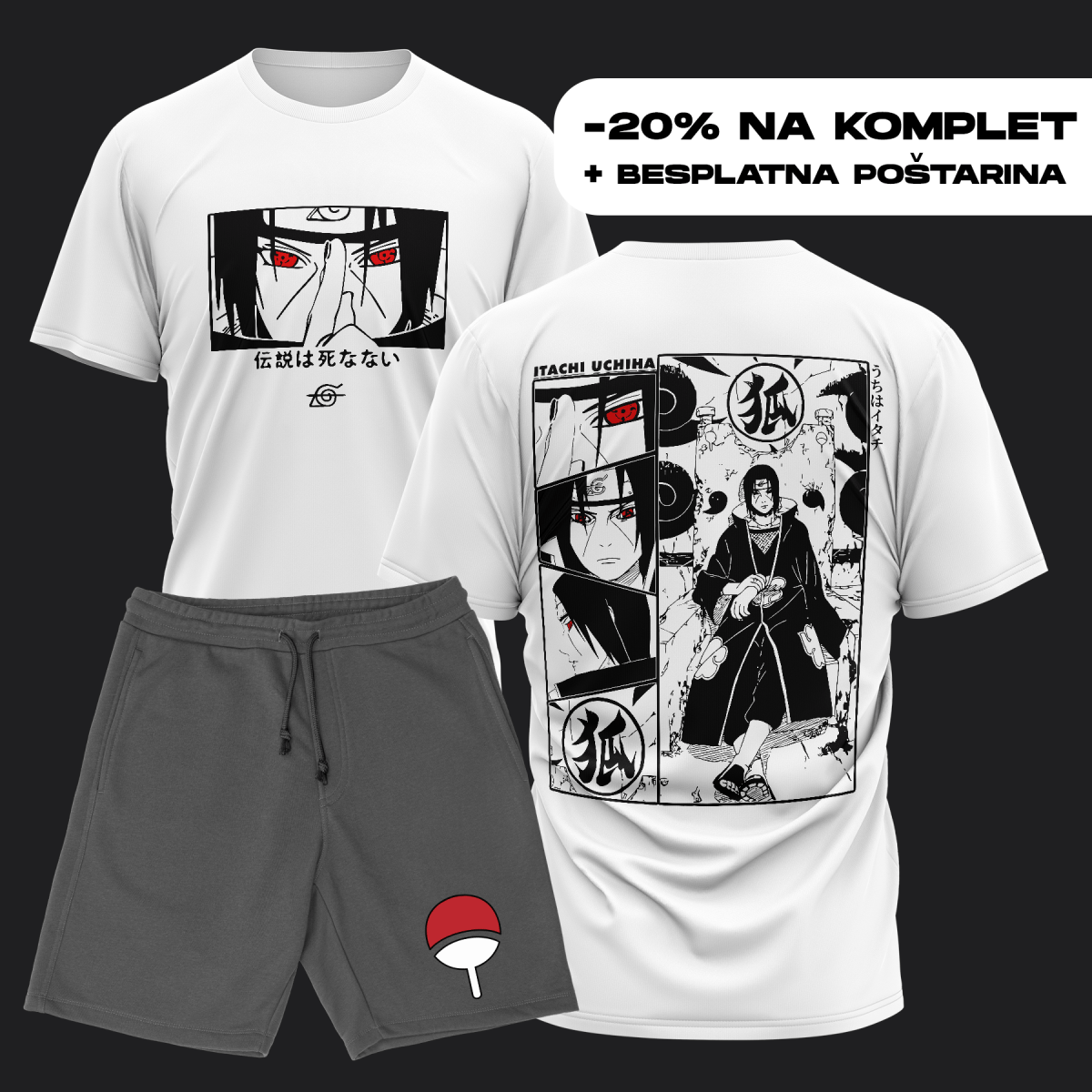 Naruto P76 Print Komplet Majica + Šorc - Anbu Clothing Brand Anime garderoba shop