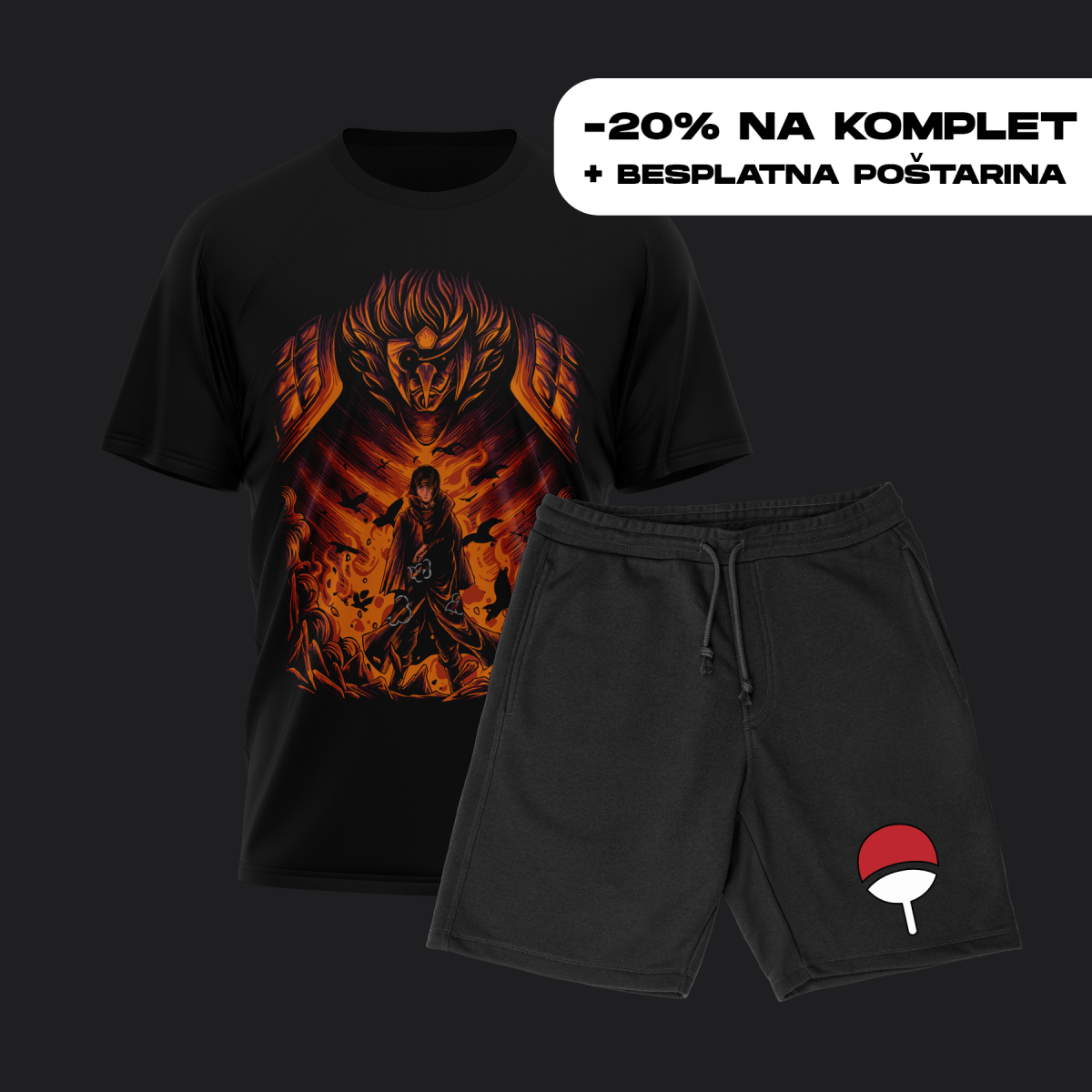 Naruto P84 Print Komplet Majica + Šorc - Anbu Clothing Brand Anime garderoba shop